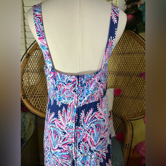 Lilly Pulitzer NWT Maui Maxi Dress Miss Shell Oyster Bay Blue Size 0 - Picture 8 of 12